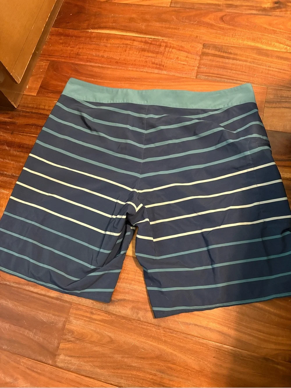 Patagonia Striped Board Shorts Men’s Size 38 Surf Swim‎ Blue Beach (0540)